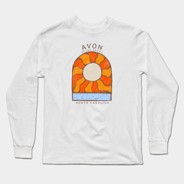 Avon, NC OBX Summertime Vacationing Burning Sun Long Sleeve T-Shirt by Contentarama